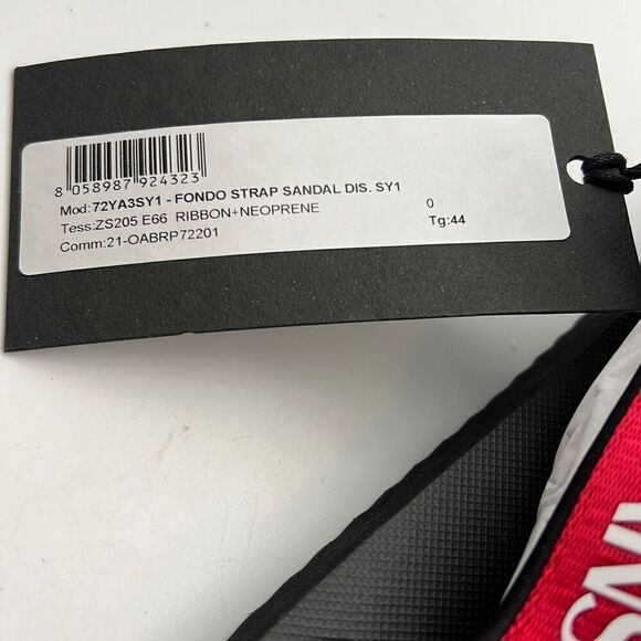 VERSACE JEANS COUTURE Black & Red‎ Fondo Strap Sandals-NWT -men 10 / 44 eur - Picture 7 of 8